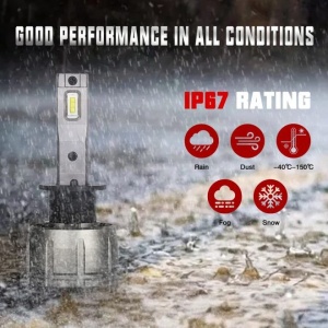 Set 2 leduri H1 P16 Canbus pentru far auto, putere 60W, luminozitate 10.000 Lm, 12V P16-H1 - Img 3