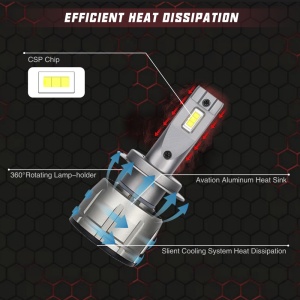 Set 2 leduri 9004 P16 Canbus pentru far auto putere 60W luminozitate 10.000 Lm 12V P16-9004 - Img 3