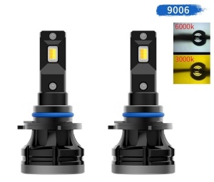 Set 2 leduri auto HB4 9006 Canbus 3000K 6000K putere 50W luminozitate 10.000 Lm 12-24V D92S-HB4