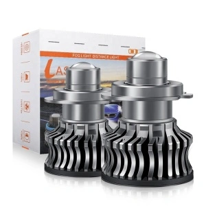 Set 2 becuri led H7 12V-24V Canbus efect laser proiector ceata faza lunga spot light 30W
