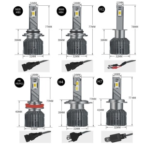 Set 2 leduri auto H4 Canbus 3000K 4300K 6000K putere 50W luminozitate 11.000 Lm 12V E9X-H4 - Img 3