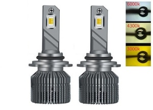 Set 2 leduri auto HB3 9005 Canbus 3000K 4300K 6000K putere 50W luminozitate 11.000 Lm 12V E9X-HB3