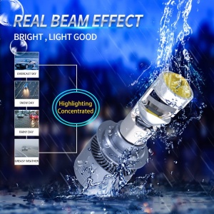 Kit Lupe Bi-Led Mini HB4 0,75 inch cu lentila din sticla si corp metalic - Img 3
