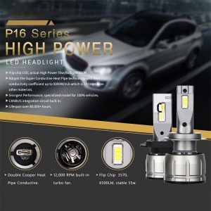 Set 2 leduri H4 P16 Canbus pentru far auto, putere 60W, luminozitate 10.000 Lm, 12V P16-H4 - Img 3