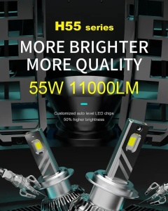 Set 2 leduri H7 H55 Canbus 360 grade putere 55W luminozitate 11.000 Lm 12V - Img 3