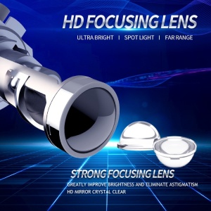 Kit Lupe Bi-Led Mini H4 0,75 inch cu lentila din sticla si corp metalic - Img 3