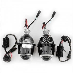 Lupe Bi-Led Auto 2,5" Inch cu lentila din sticla si corp metalic