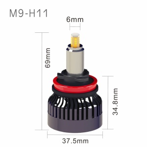 Set 2 leduri H11 M9 4300K Lumina Cald Canbus 360 grade pentru far auto putere 80W per set luminozitate 8000 Lm per set 12V - Img 4