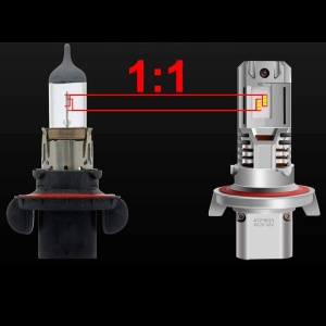 Set 2 leduri H13 9008 Canbus pentru far auto, putere 55W, luminozitate 10.000 Lm, 12V-24V - Img 2