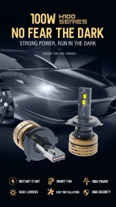 Set 2 leduri H4 H100 Canbus pentru far auto 360 grade putere 100W luminozitate 15.000 Lm 12V - Img 4