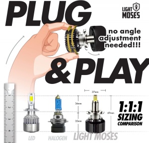 Set 2 leduri H7 M9 Canbus 360 grade pentru far auto putere 80Wset luminozitate 8000 Lmset 12V - Img 2