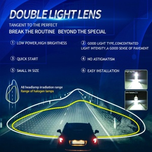 Kit Lupe Bi-Led Mini H4 0,75 inch cu lentila din sticla si corp metalic - Img 4