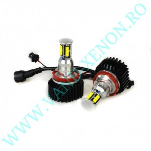 LED Marker BMW E92 cu 12 SMD CREE 96W - Angel eyes - Img 4