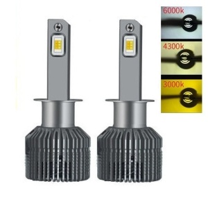 Set 2 leduri auto H3 Canbus 3000K 4300K 6000K putere 50W luminozitate 11.000 Lm 12V E9X-H3