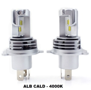Set 2 leduri H4 M3 Alb Cald - 4000K, Canbus, putere 55W, luminozitate 10.000 Lm, 12V-24V M3-H4-4000K - Img 1