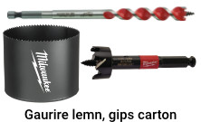 Gaurire lemn, gips carton