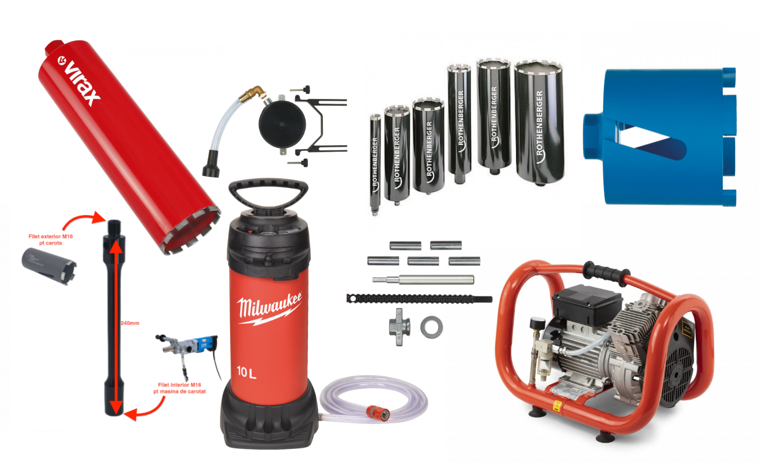 Accesorii masini carotat beton si zidarie