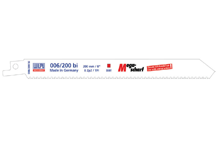 006/200 BI Panza Bi-Metal pentru fierastrau sabie pentru neferoase, otel si lemn cu cuie / 5 bucati, DIM 200 x 19 x 0.9 mm