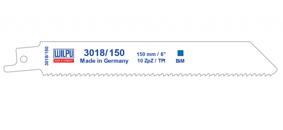 3018/150 Panza Bi-Metal pentru fierastrau sabie pentru metal / 100 bucati, DIM 150 x 19 x 0.9 mm