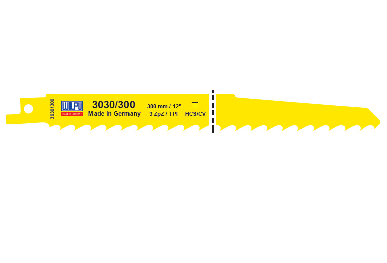 3030/225/300 Panza HCS/CV pentru fierastrau sabie pentru lemn / 5 bucati, DIM 300 x 19 x 1.27 mm