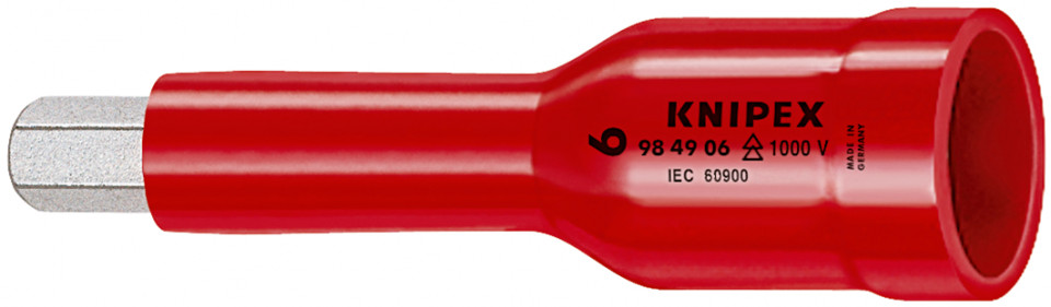 Adaos pentru cheie tubulară pentru șuruburi cu contur interior hexagonal cu element rectangular interior Knipex de 1/2" 75 mm