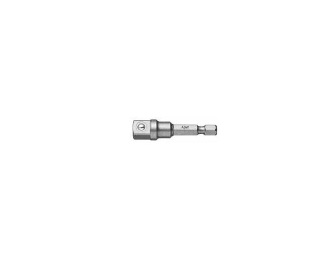 Adaptor hexagon exterior ASW 1/4”- patrat exterior 3/8", 50 mm