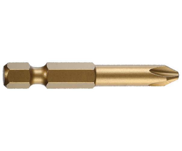 Bit TORSION TiN CVD 1/4" DIN/ISO 1173 - Forma E 6,3 - profil Phillips PH 1, L 50