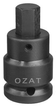 Cap cheie tubulara de impact OZAT 1" cu profil hexagon exterior, 2 piese, standard, 27mm L32mm