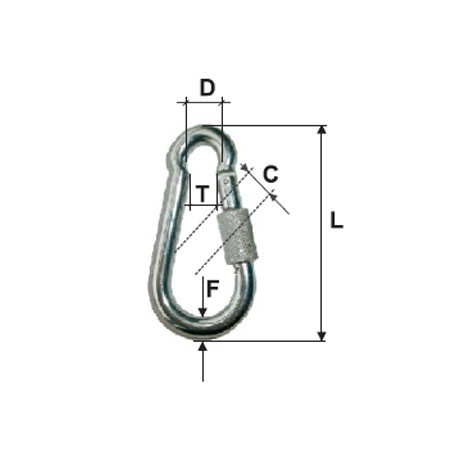 CARABINA ZINCATA CU FILET