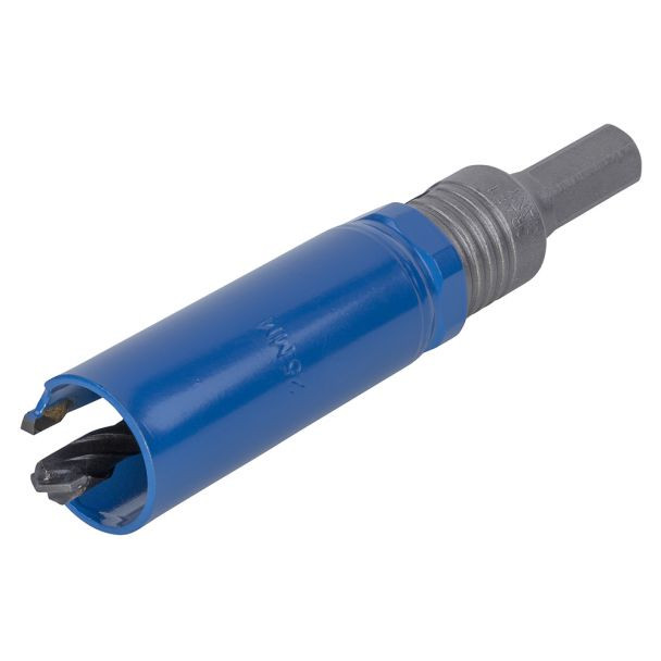 Carota universala completa Wolfcraft 3874000, diametru 25 mm, cu burghiu de centrare HM cu diametrul de 8 mm si tija hexagonala