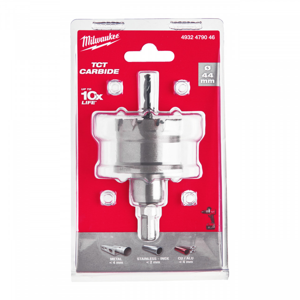 Carote oțel inoxidabil TCT 44 mm