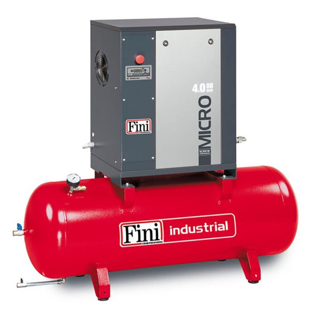 Compresor de aer cu surub Fini MICRO 4.0-08-200, 400 V, 200 l, 4 kW, 8 bar, 580 l/min