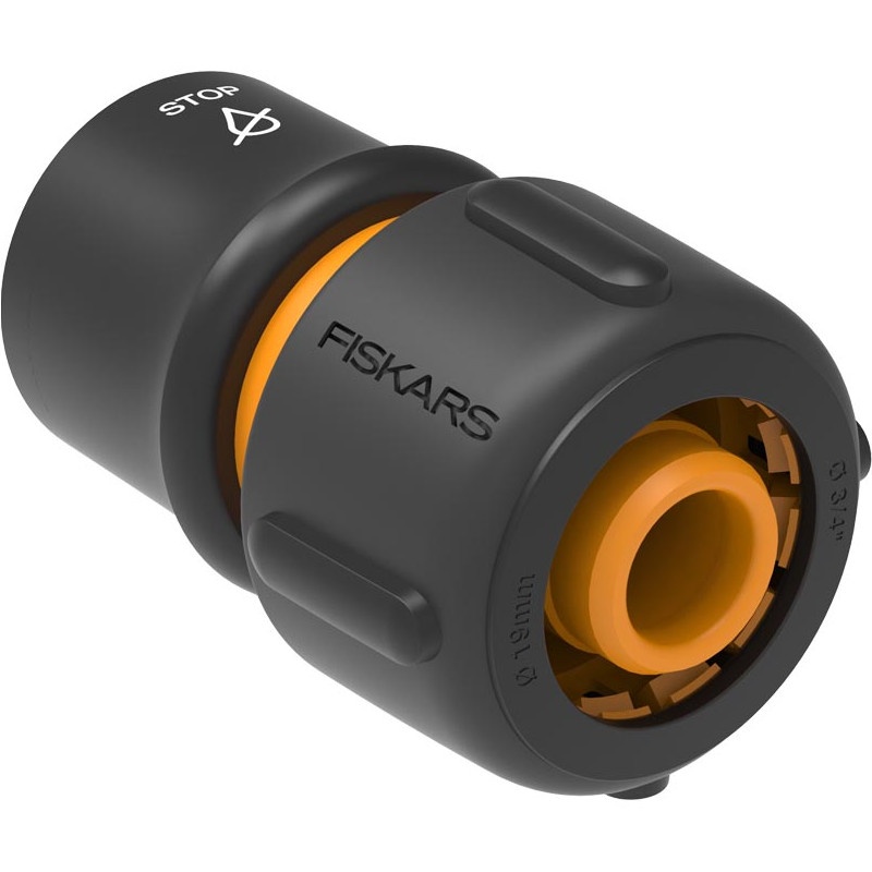 Conector furtun STOP 3/4" (19 mm) Fiskars, tip LB30, din plastic