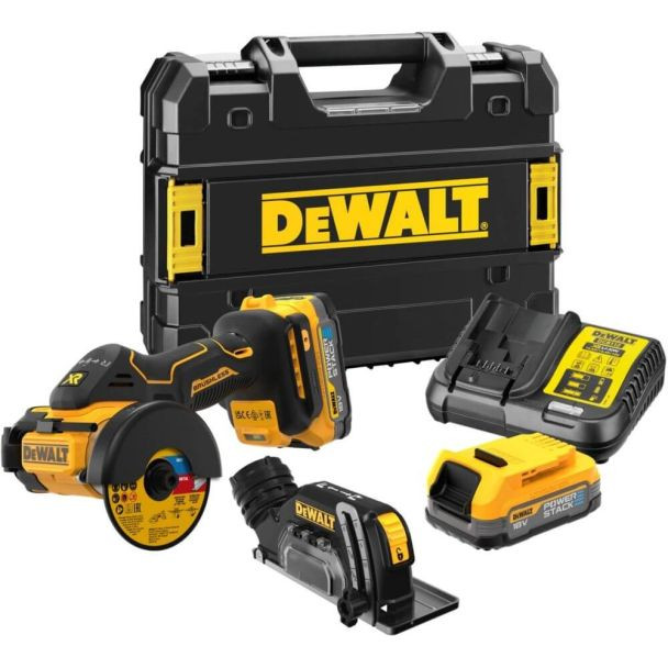Fierastrau circular de mana Dewalt DCS438E2T, panza 76 mm, cu 2 acumulatori POWERSTACK 18V / 1.7Ah