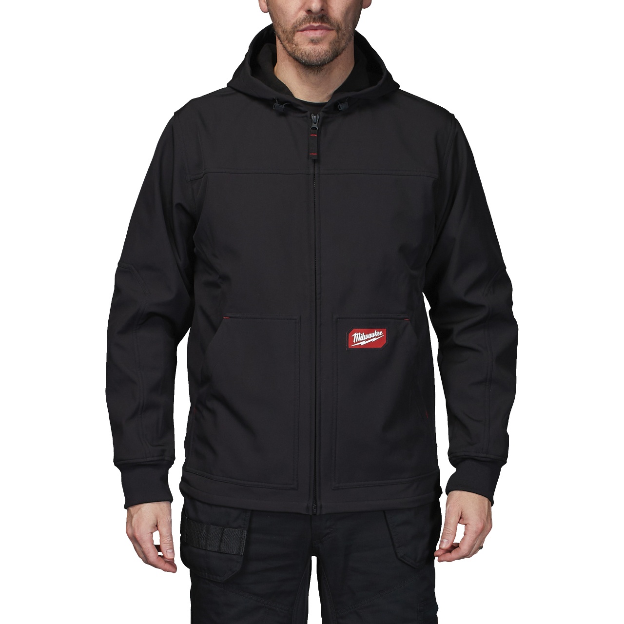 Jachetă Softshell neagră cu glugă 3XL