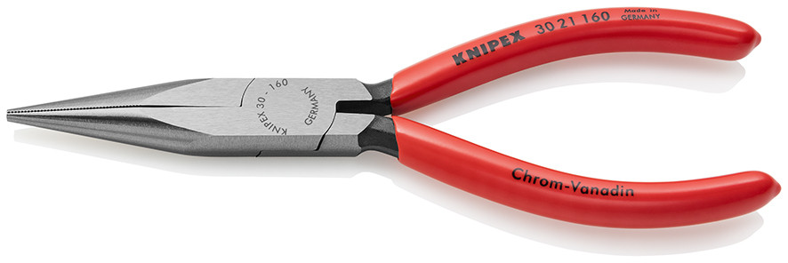 KNIPEX 30 21 160 Patent cu cioc lung acoperite cu plastic vopsit negru 160 mm