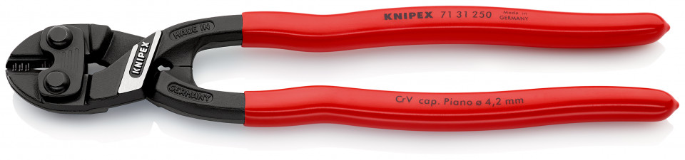 KNIPEX 71 31 250 CoBolt® XL Tăietor compact pentru bolțuri acoperite cu plastic vopsit negru 250 mm