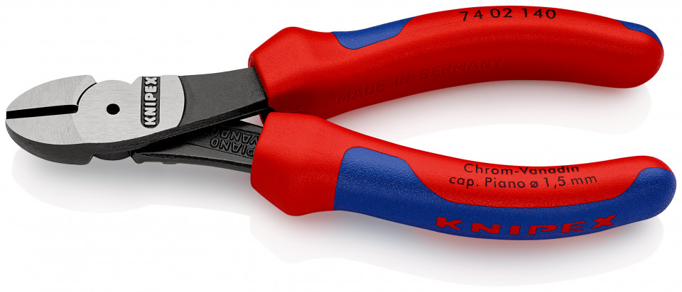 KNIPEX 74 02 140 Șfic de forță cu manşoane multicomponent vopsit negru 140 mm