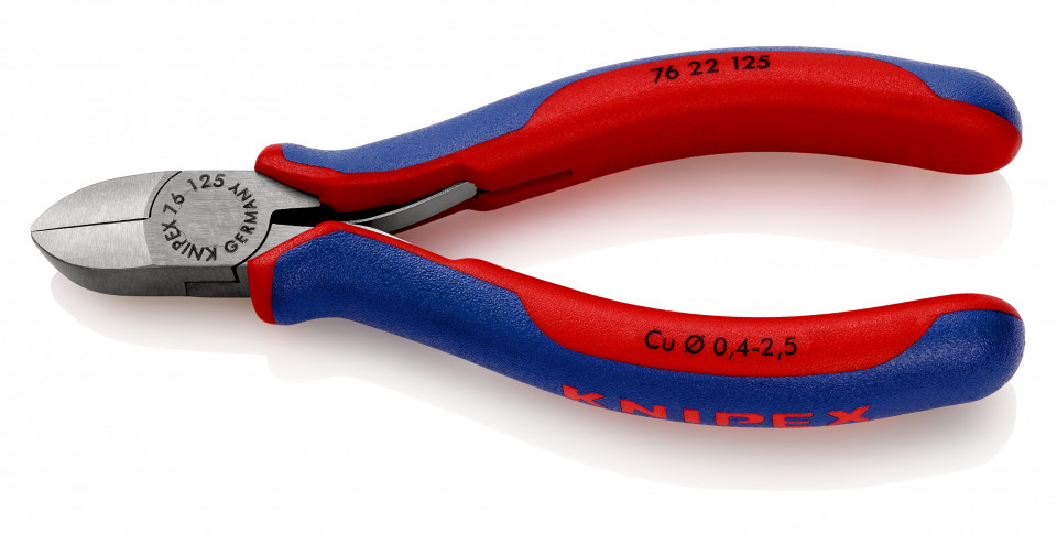 KNIPEX 76 22 125 Tăietor lateral (șfic) pentru electromecanici cu manşoane multicomponent vopsit negru 125 mm
