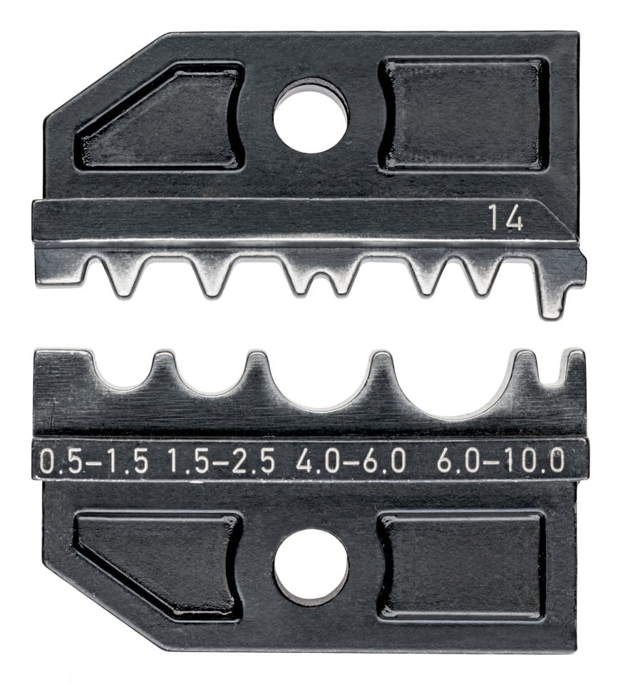 KNIPEX 97 49 14 adaos de sertizare pentru saboţi neizolaţi plaţi, circulari şi de presare conform DIN 46234 şi DIN 46235, precum şi pentru conectori de sertizare, cap-la-cap şi de presare conform DIN 46341 şi DIN 46267