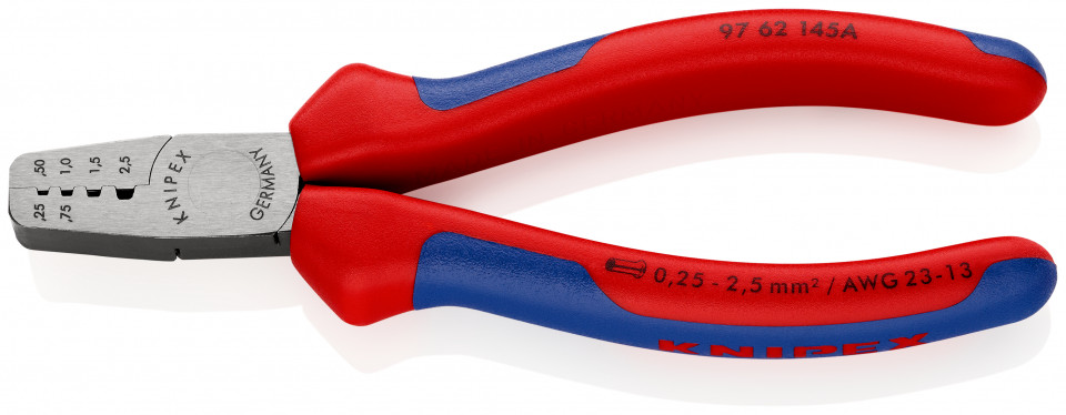 KNIPEX 97 62 145 A clește de sertizare pentru ferule cu manşoane multicomponent 145 mm