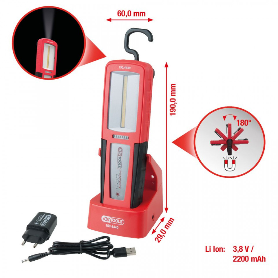 Lampa de mana, KS TOOLS perfectLight, 500 lumeni