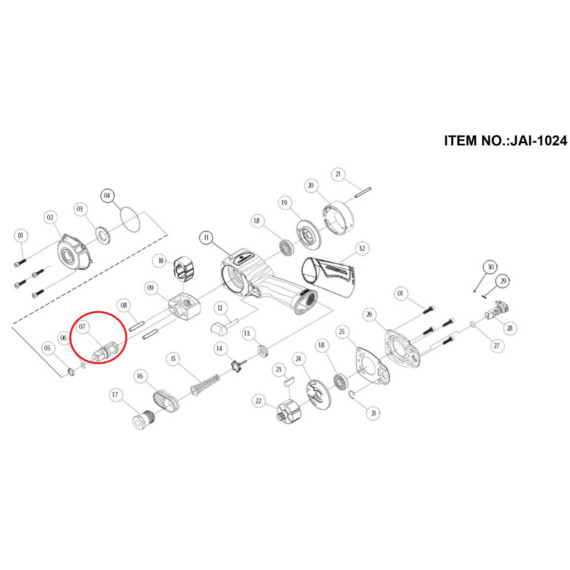 Nicovală standard Jonnesway pentru cheie pneumatică JAI-1024, 1/2"