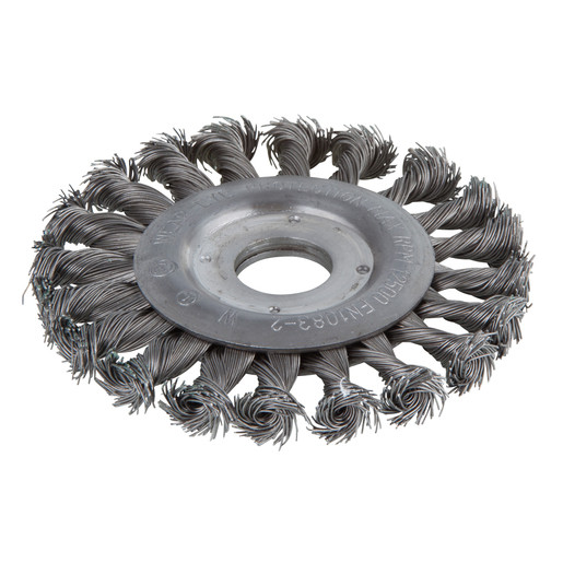 Perie impletita Wolfcraft 2148000, tip disc, D 115 mm, pentru polizoare unghiulare, alezaj 22.2 mm