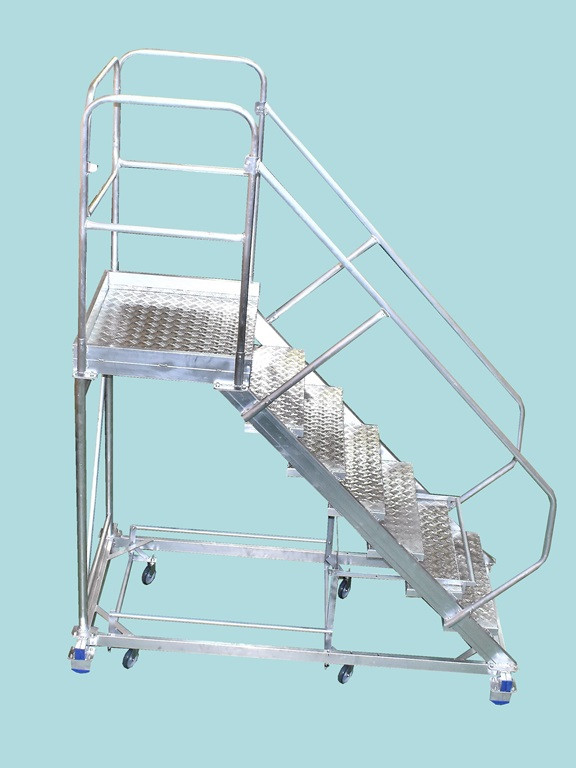 Platforma mobila RARIS, aluminiu, la 45°, Gmax = 200 kg, cu maneta, tip PNR45