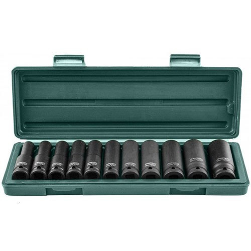 Set 11 piese tubulare de impact Jonnesway 1/2"DR, 10-24 mm, cutie plastic