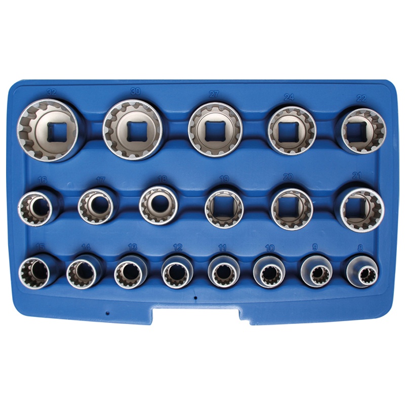 Set 19 chei tubulare "Gear Lock" 1/2", 8-32 mm