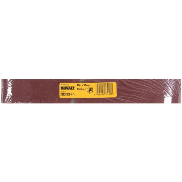 Set 3 benzi slefuit DeWalt DT3354, 45 X 715 mm, granulatie 150