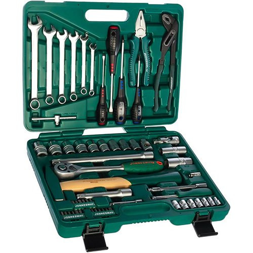 Set 60 piese tubulare si accesorii Jonnesway 1/4" si 1/2" 6-24 mm, carcasa plastic