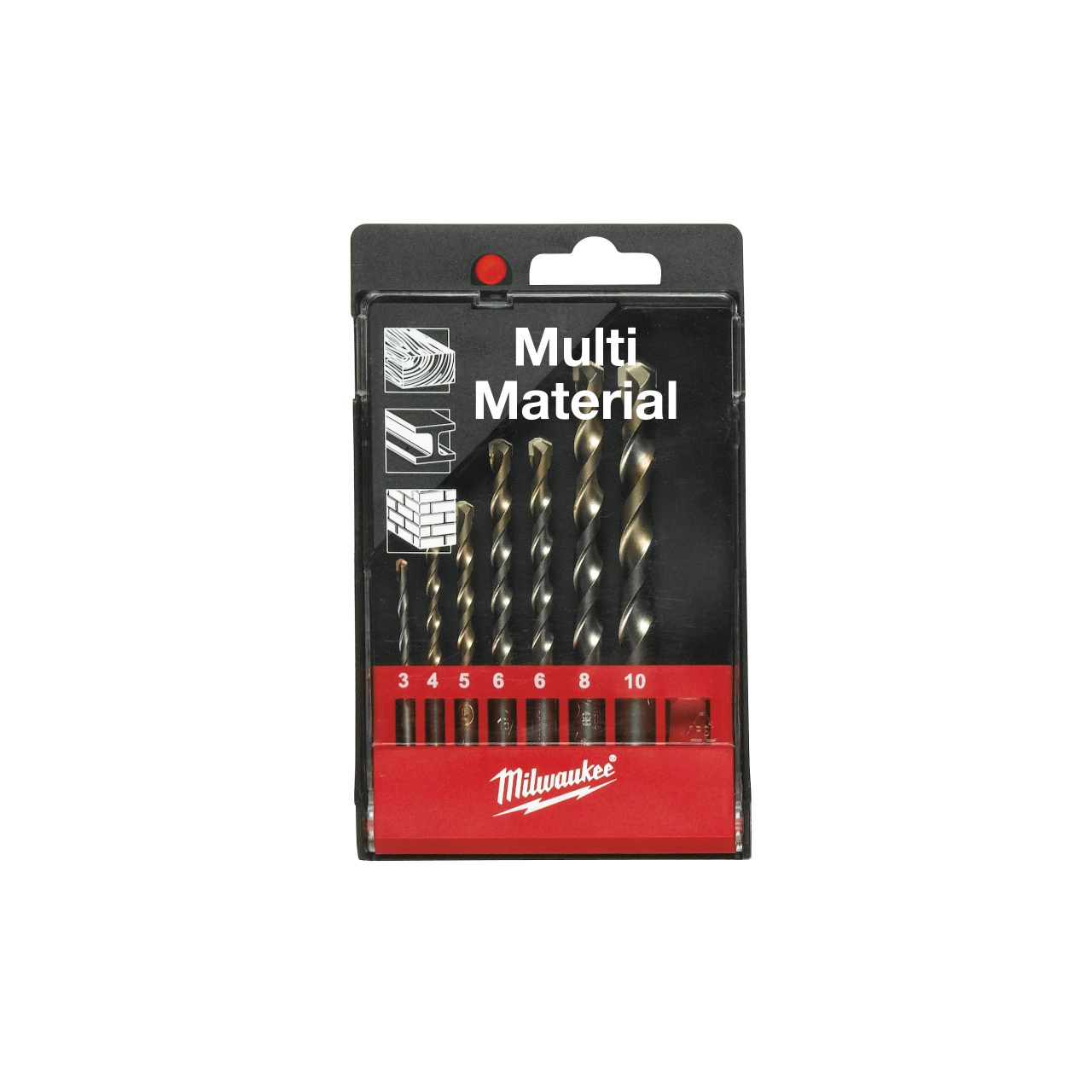 Set 7 burghie Milwaukee multi material 4-10mm